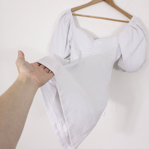 GUESS Womens White Short Sleeve Charlotte Tie Back Mini Dress - Picture 11 of 16